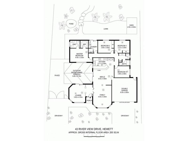 43 Riverview Drive, Hewett SA 5118 Floorplan