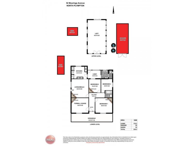 52 Mooringe Avenue, North Plympton SA 5037 Floorplan