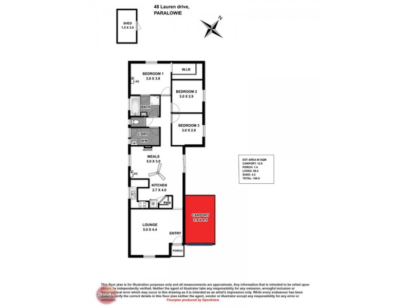 48 Lauren Drive, Paralowie SA 5108 Floorplan