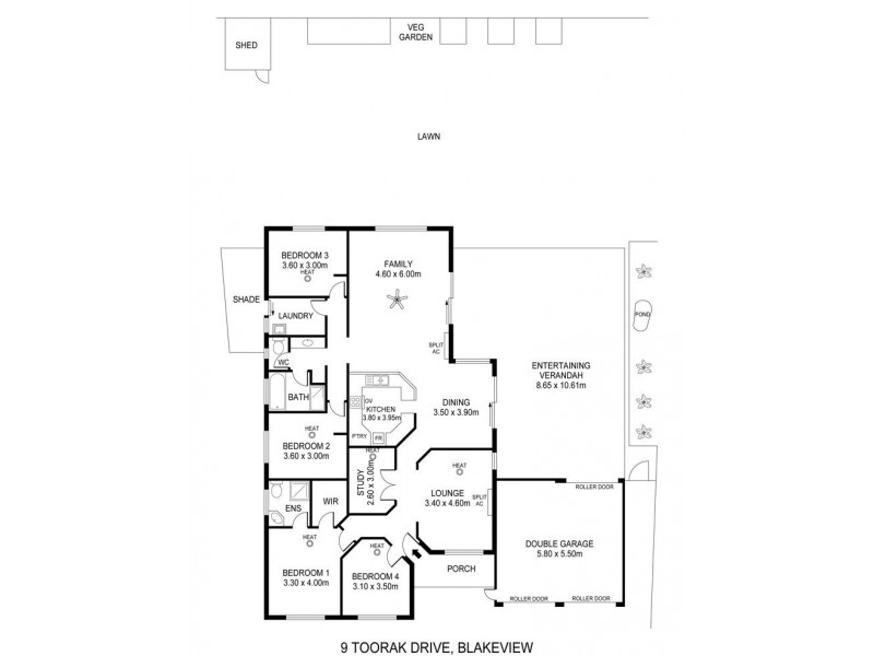 9 Toorak Drive, Blakeview SA 5114 Floorplan