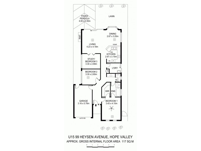 15/99 Heysen Avenue, Hope Valley SA 5090 Floorplan
