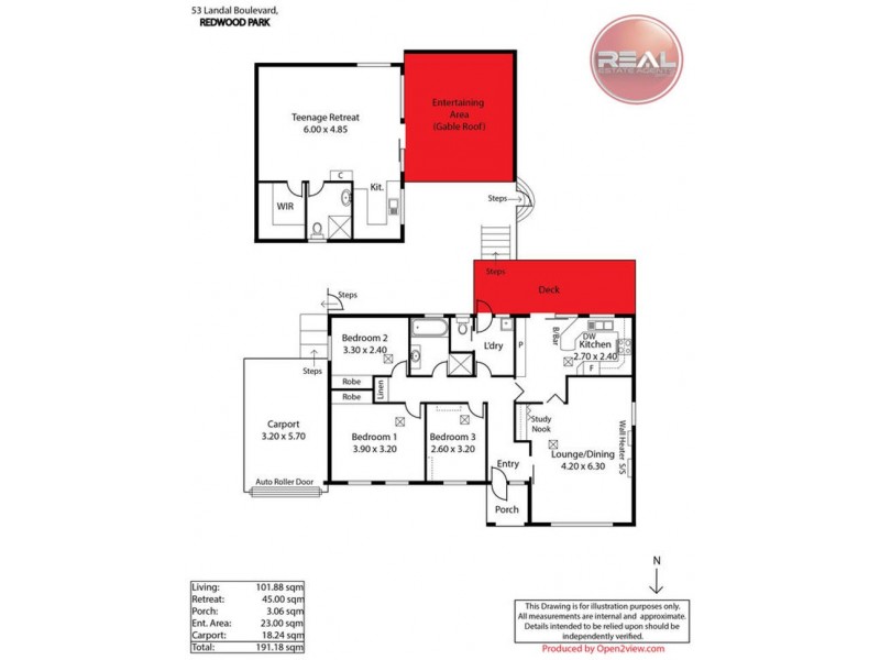 53 Landal Boulevard, Redwood Park SA 5097 Floorplan