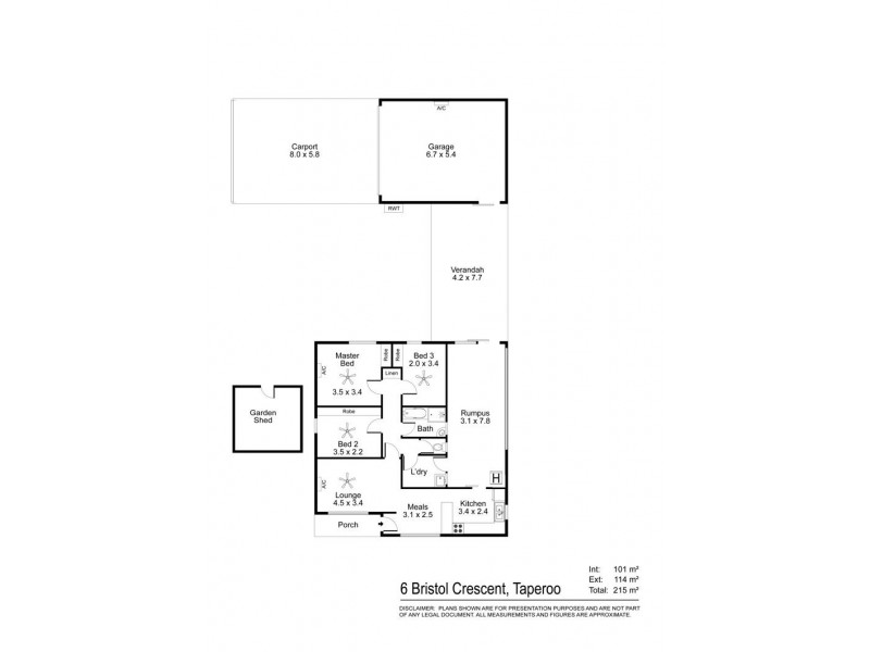6 Bristol Crescent, Taperoo SA 5017 Floorplan