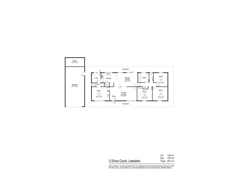 2 Erina Court, Lewiston SA 5501 Floorplan