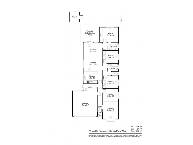 31 Wattle Crescent, Munno Para West SA 5115 Floorplan