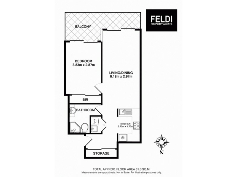 1003/1 Hosking Place, Sydney NSW 2000 Floorplan