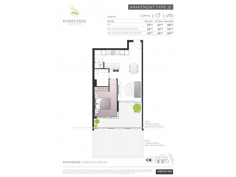 U809 /8 Hunt Street, Hamilton QLD 4007 Floorplan