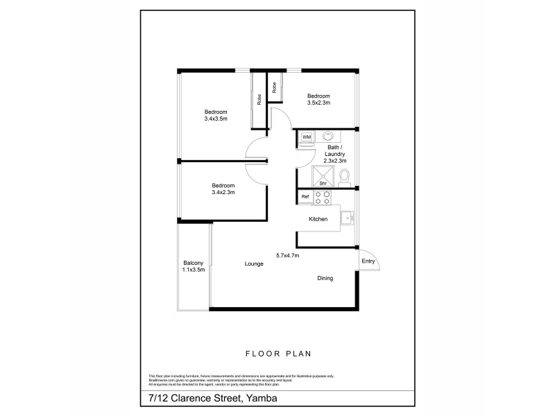 7/12 Clarence Street, Yamba NSW 2464 Floorplan