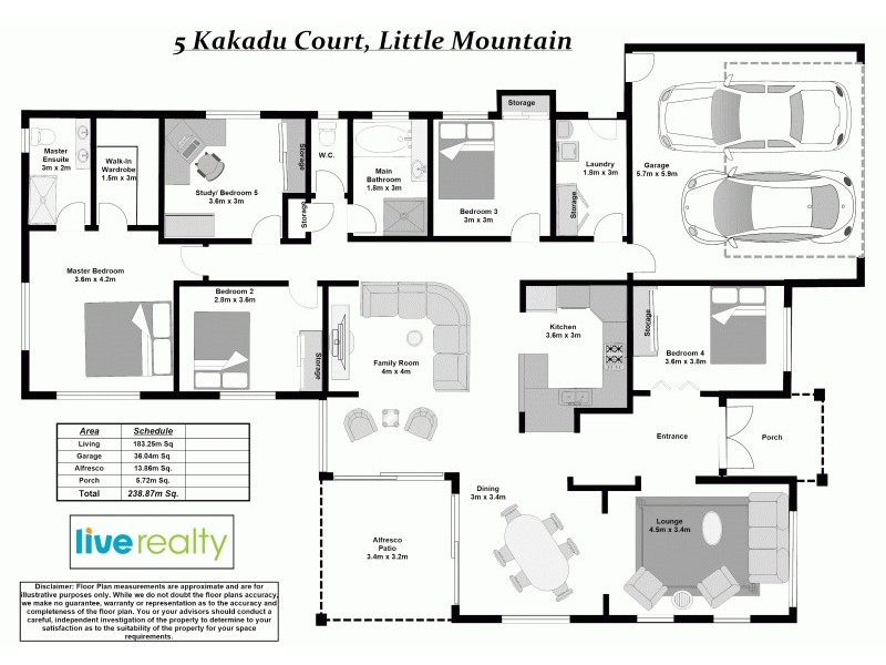 5 Kakadu Court, Little Mountain QLD 4551 Floorplan