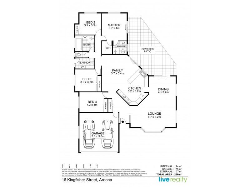 16 Kingfisher Street, Aroona QLD 4551 Floorplan
