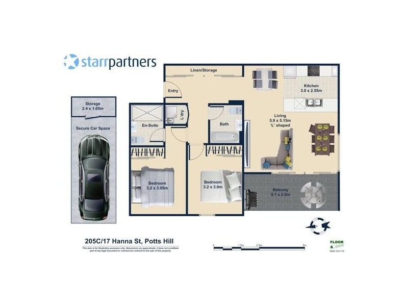 C205/17 Hanna St, Potts Hill NSW 2143 Floorplan