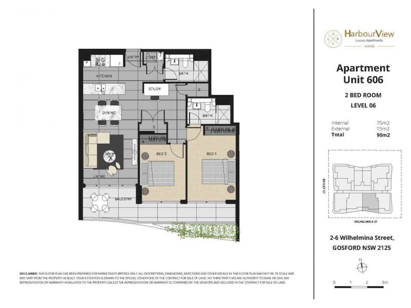 606/2-6 Wilhelmina Street, Gosford NSW 2250 Floorplan