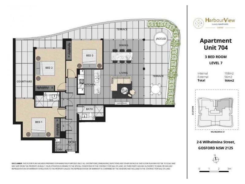 704/2 Wilhelmina Street, Gosford NSW 2250 Floorplan
