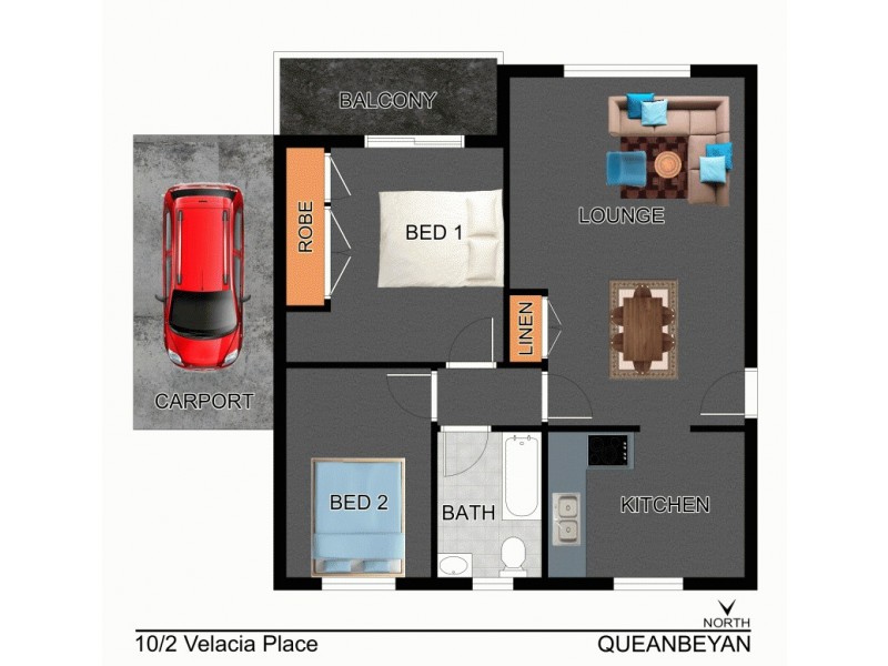 10/2 Velacia Place, Queanbeyan NSW 2620 Floorplan