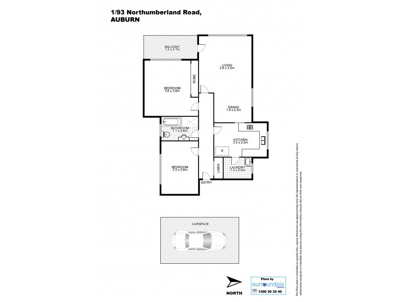 1/93 Northumberland Road, Auburn NSW 2144 Floorplan