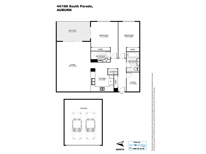 44/188 South Pde, Auburn NSW 2144 Floorplan
