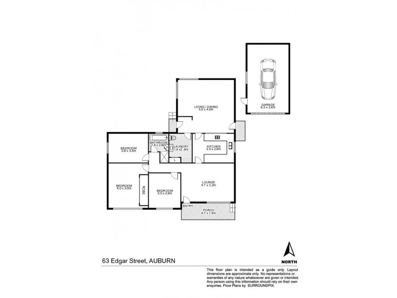 63 Edgar St, Auburn NSW 2144 Floorplan