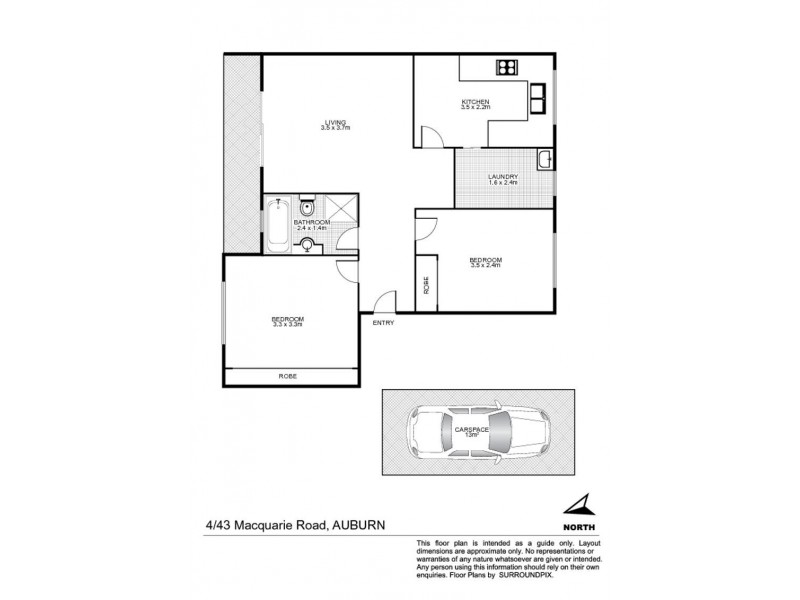 4/43 Macquarie Rd, Auburn NSW 2144 Floorplan