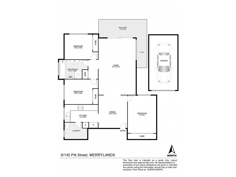 9/145 Pitt St, Merrylands NSW 2160 Floorplan