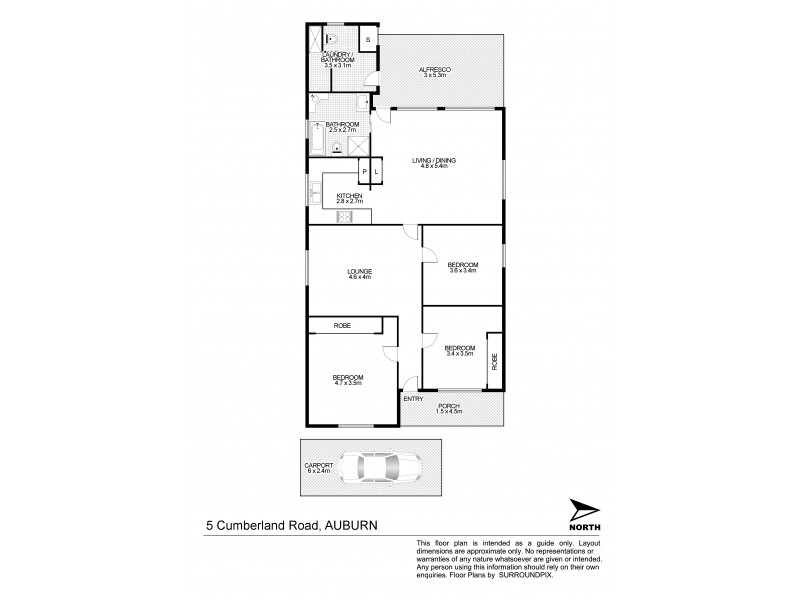 5 Cumberland Rd, Auburn NSW 2144 Floorplan