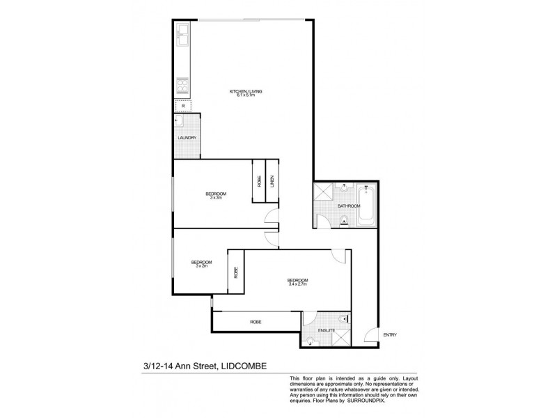 3/12 Ann St, Lidcombe NSW 2141 Floorplan