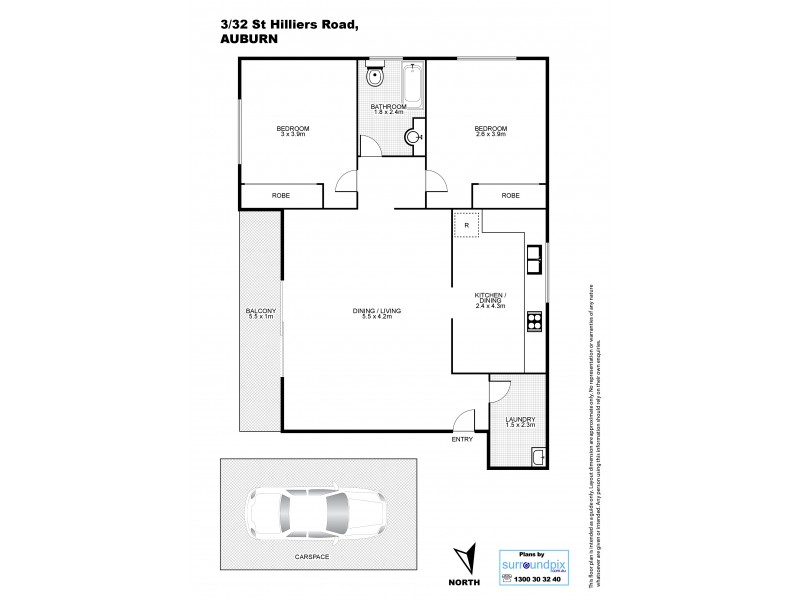 3/32-34 St Hilliers Road, Auburn NSW 2144 Floorplan