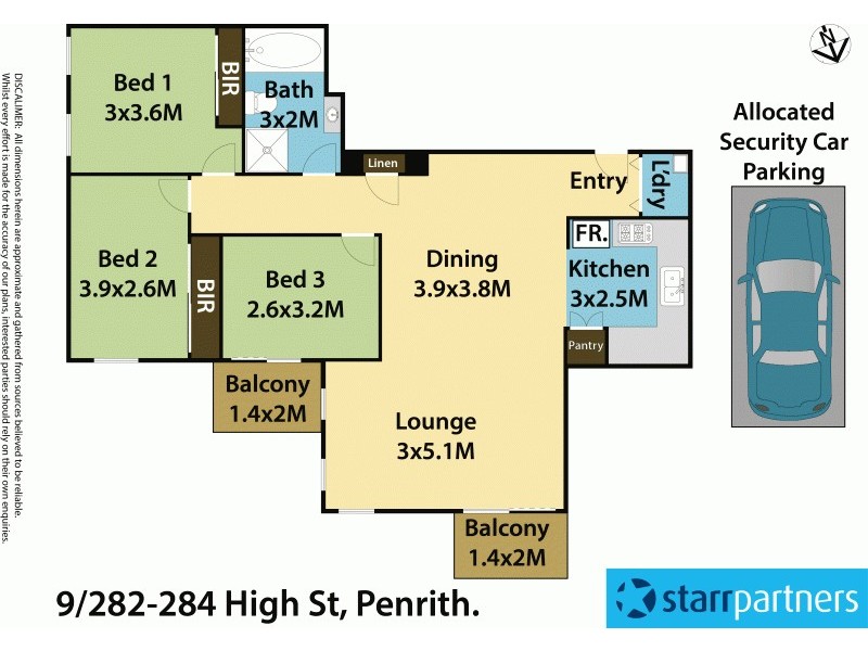 9/282-284 High Street, Penrith NSW 2750 Floorplan