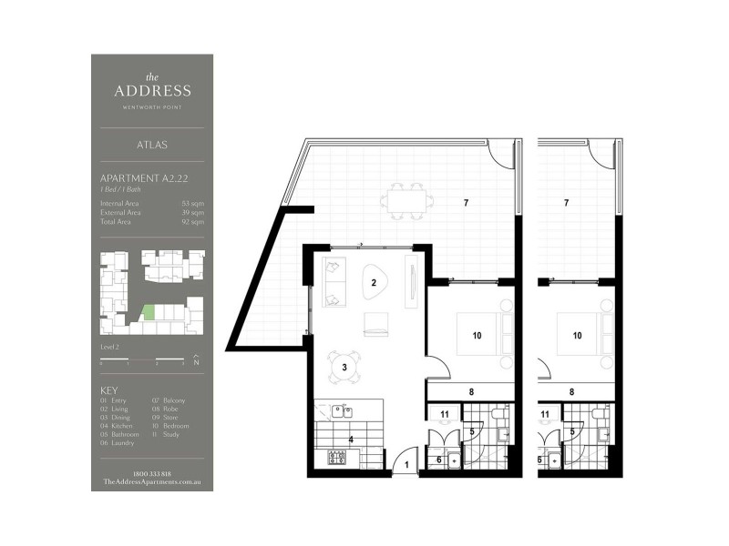 222/5 Verona Drive, Wentworth Point NSW 2127 Floorplan