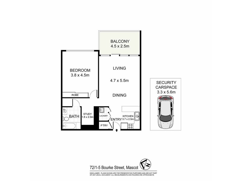 72/1-5 Bourke Street, Mascot NSW 2020 Floorplan