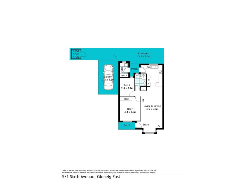 5/1 Sixth Avenue, Glenelg East SA 5045 Floorplan