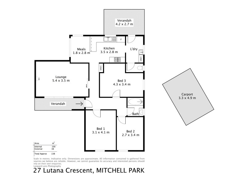 27 Lutana Crescent, Mitchell Park SA 5043 Floorplan