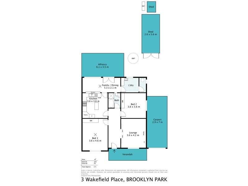 3 Wakefield Place, Brooklyn Park SA 5032 Floorplan