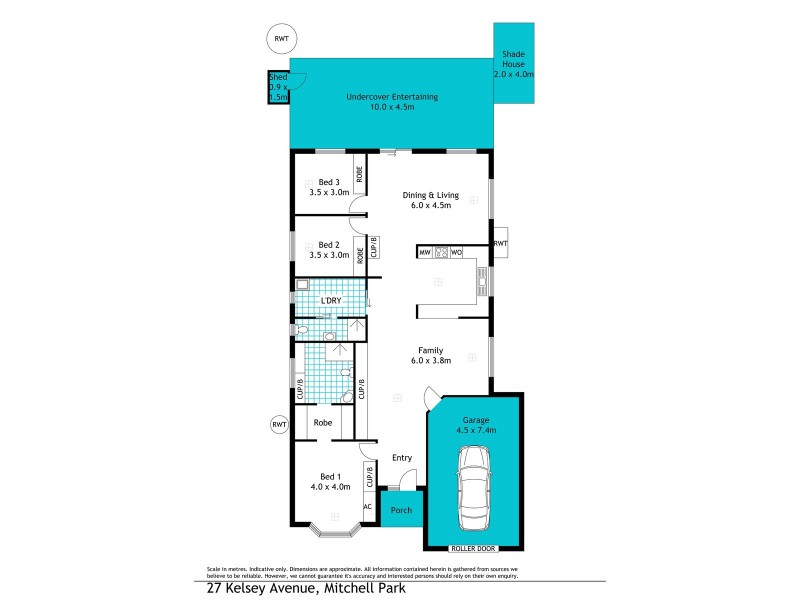 27 Kelsey Avenue, Mitchell Park SA 5043 Floorplan