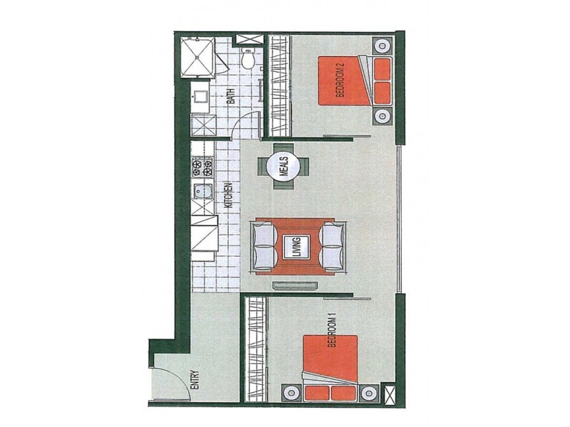 2706/8 Downie Street, Melbourne VIC 3000 Floorplan