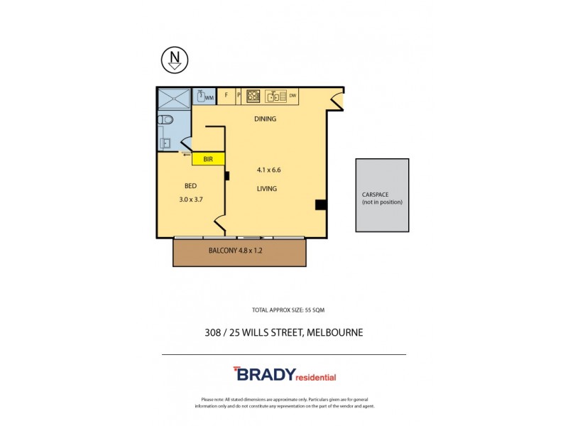 308/25 Wills Street, Melbourne VIC 3000 Floorplan