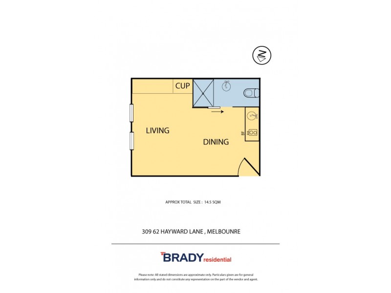 309/62 Hayward Lane, Melbourne VIC 3000 Floorplan