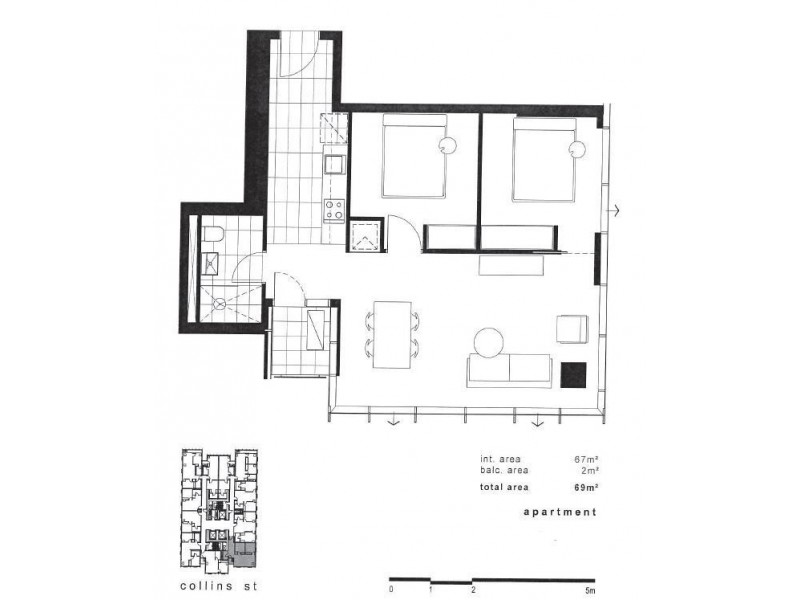 5202/568 Collins Street, Melbourne VIC 3000 Floorplan