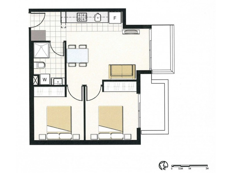 2408/5 Sutherland Street, Melbourne VIC 3000 Floorplan