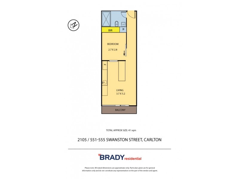 2105/551 Swanston Street, Melbourne VIC 3000 Floorplan