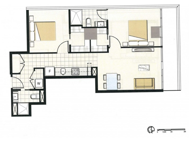 3406/5 Sutherland Street, Melbourne VIC 3000 Floorplan