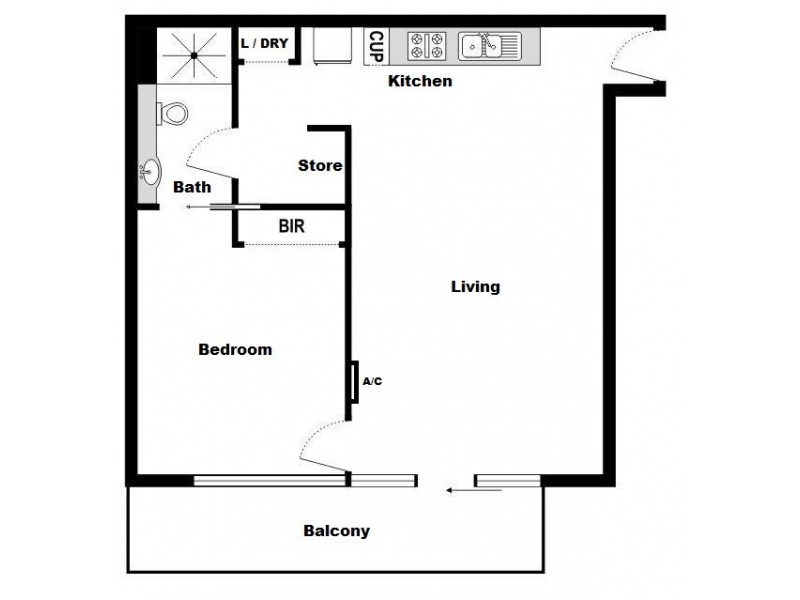 2206/25-33 Wills Street, Melbourne VIC 3000 Floorplan