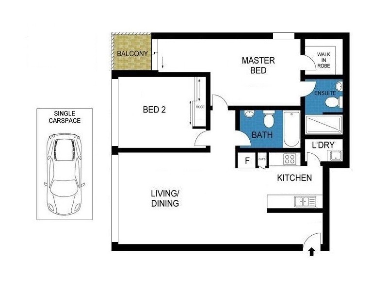 1207/22-40 Wills Street, Melbourne VIC 3000 Floorplan