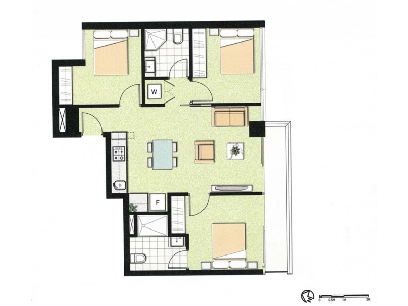 2301/8 Sutherland Street, Melbourne VIC 3000 Floorplan