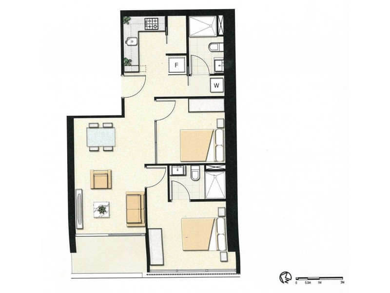 2309/8 Sutherland Street, Melbourne VIC 3000 Floorplan