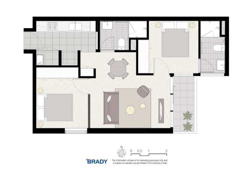 3406/500 Elizabeth Street, Melbourne VIC 3000 Floorplan