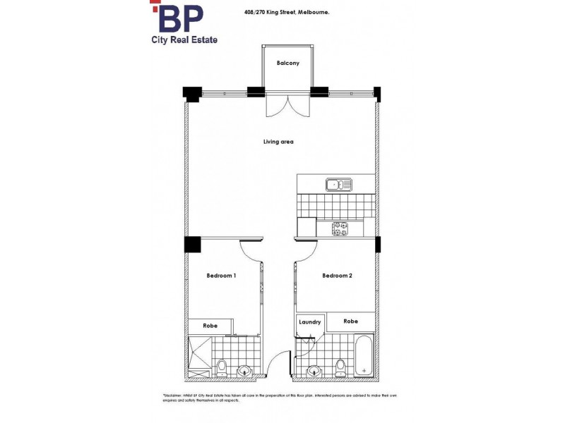 408/270 King Street, Melbourne VIC 3000 Floorplan