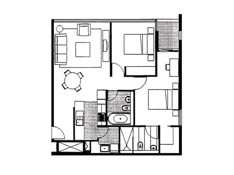 1607/22-40 Wills Street, Melbourne VIC 3000 Floorplan