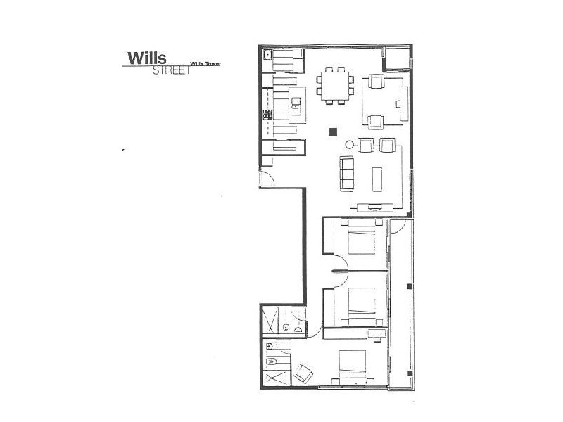 2203/22-40 Wills Street, Melbourne VIC 3000 Floorplan