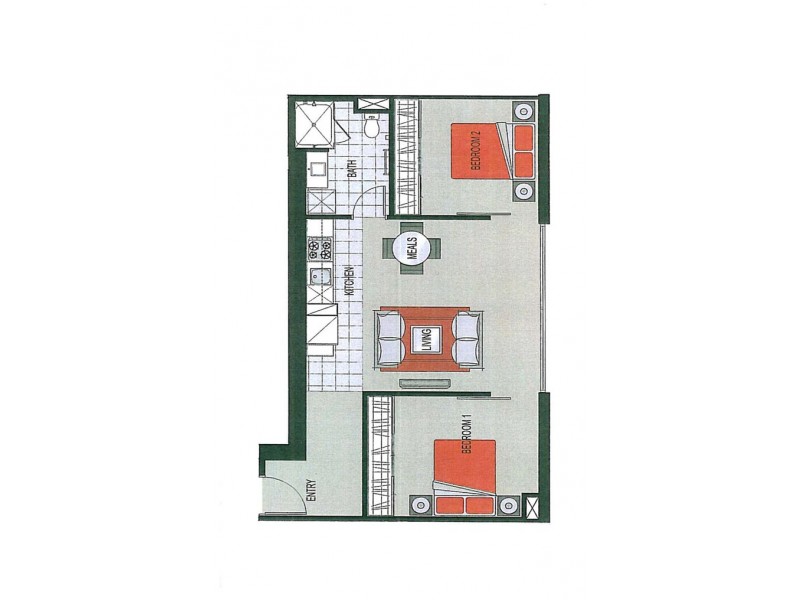 2606/8 Downie Street, Melbourne VIC 3000 Floorplan