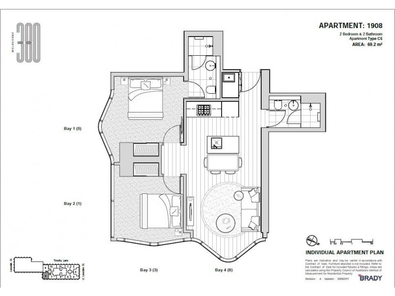 1908/371 Little Lonsdale Street, Melbourne VIC 3000 Floorplan